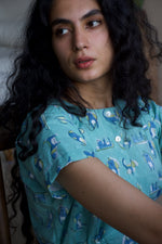 BLUE PUP PARADE DRESS