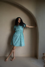 BLUE PUP PARADE DRESS