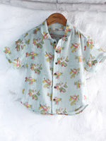 KIDS PLANE MUSLIN SHIRT & SHORT SET