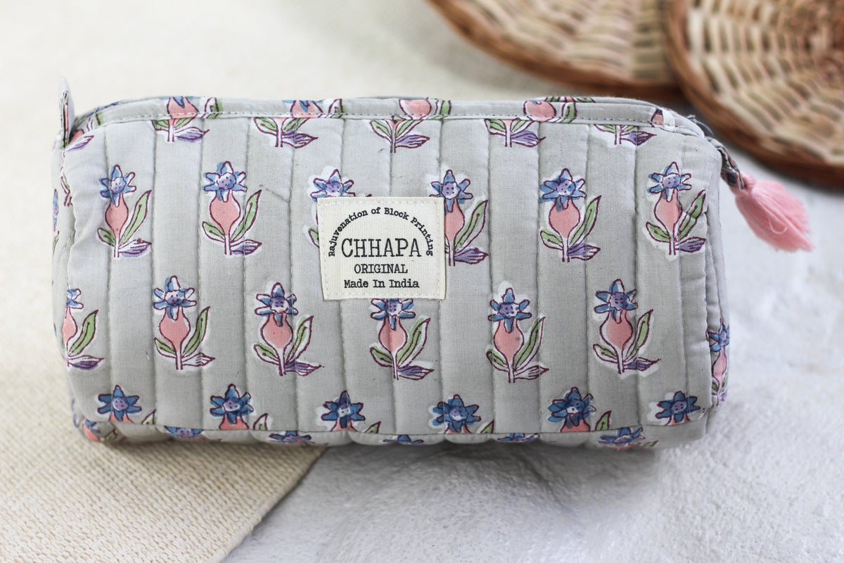 GRAY ANAR BUTTI POUCH