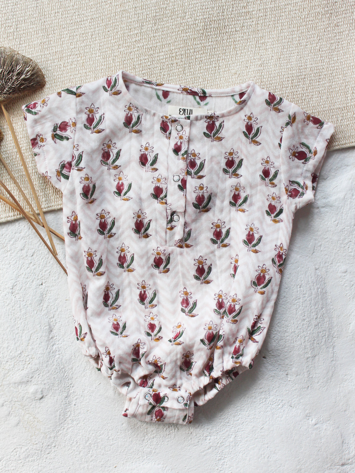 BABY MUSLIN FLOWER ROMPER