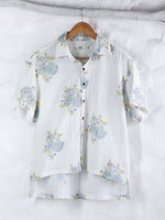 White Gulab Butta Muslin Shirt