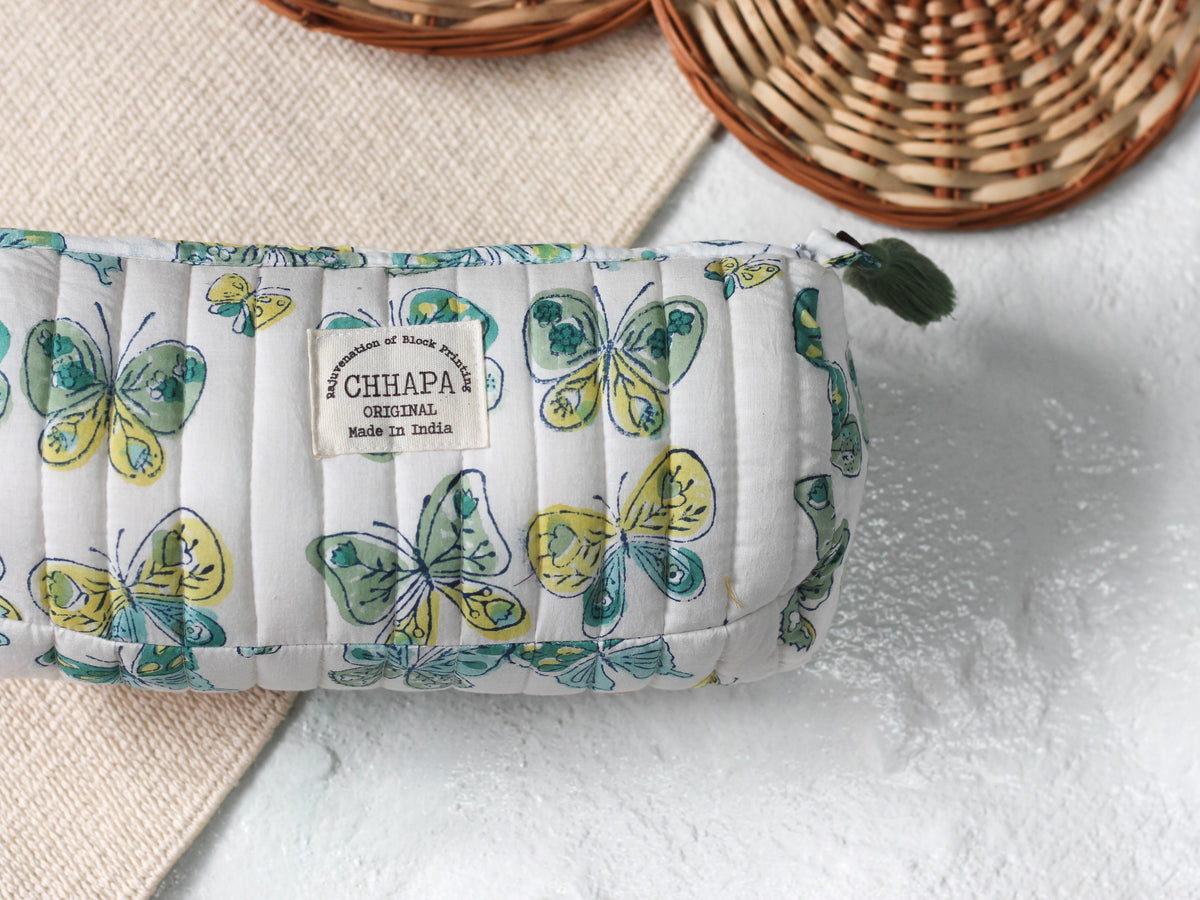 WHITE BUTTERFLY POUCH