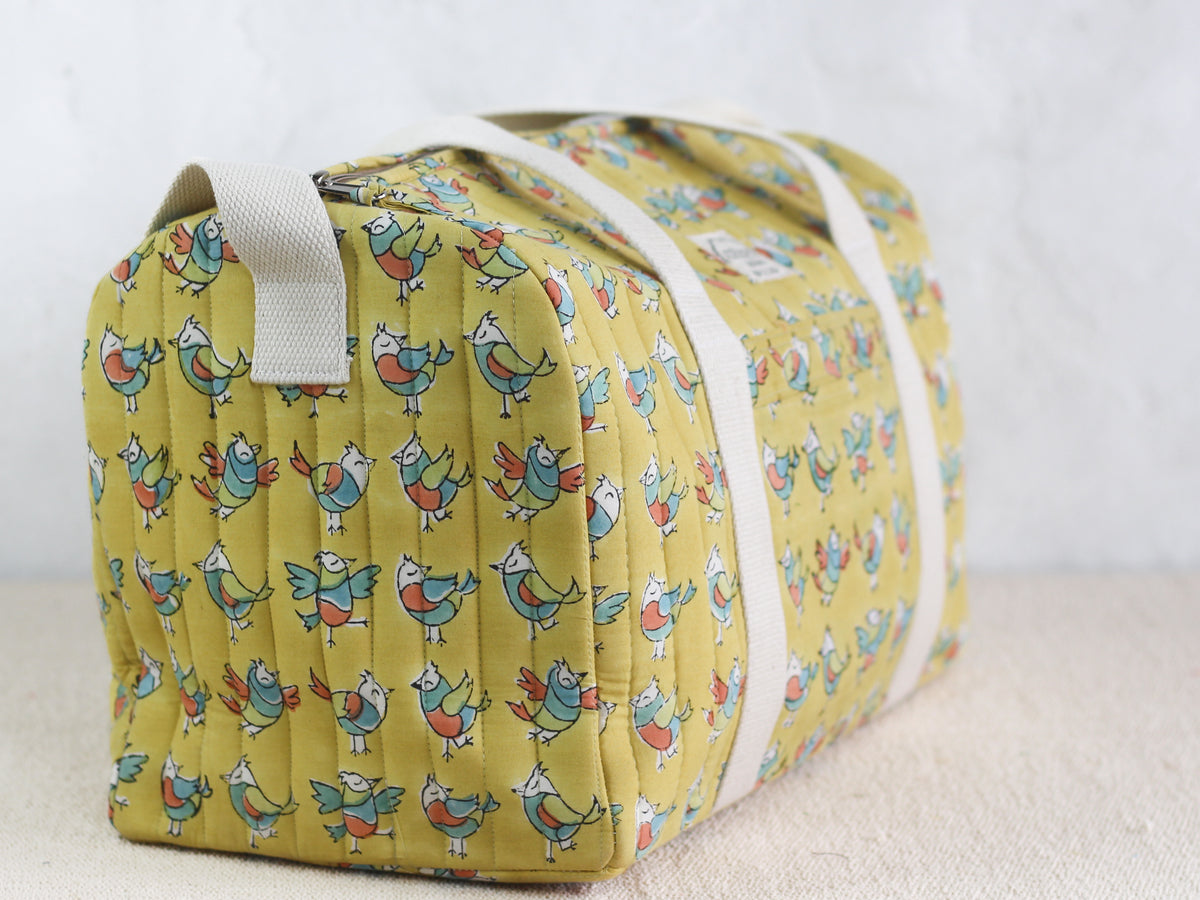 Yellow Birdie Duffle Bag
