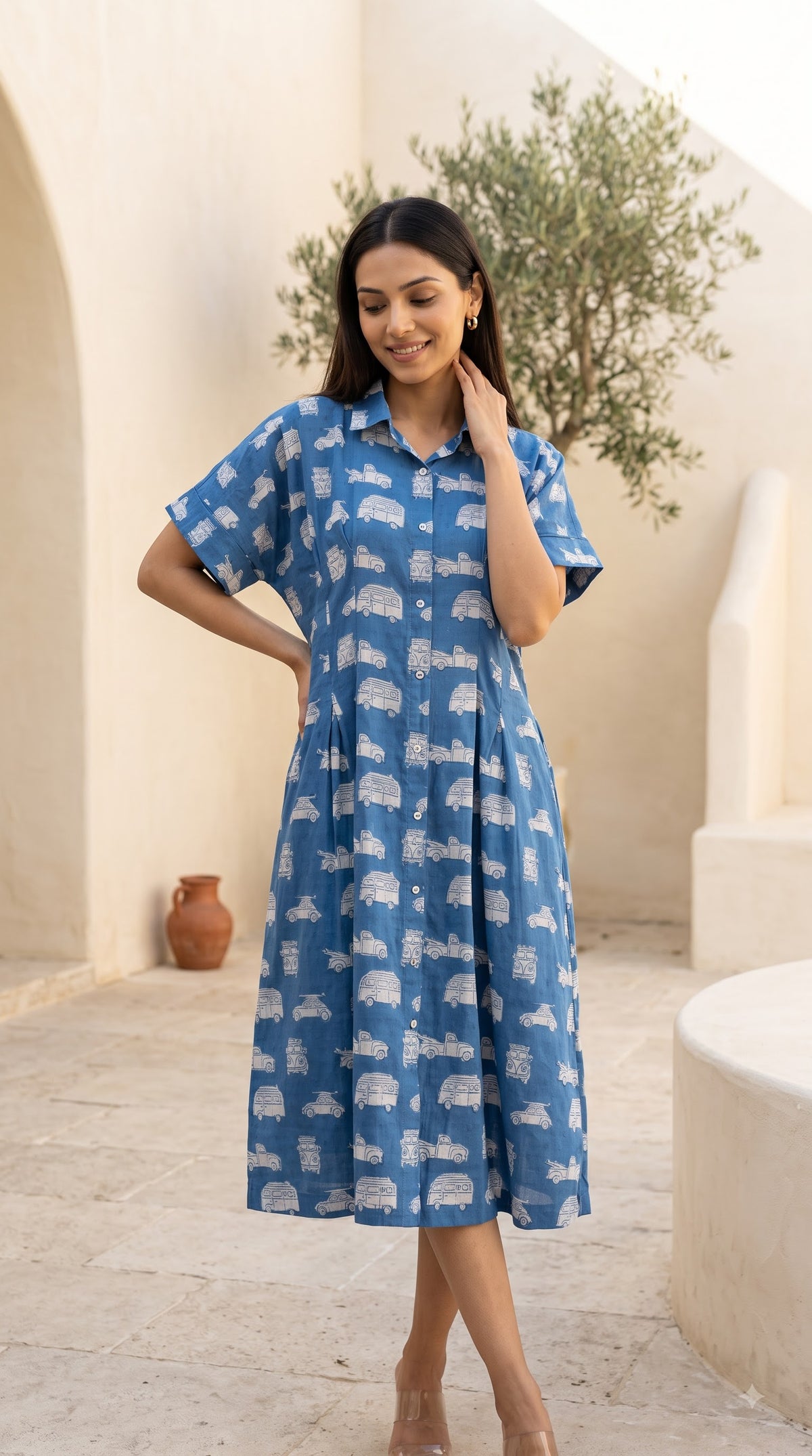 Royal Blue Collar Dress