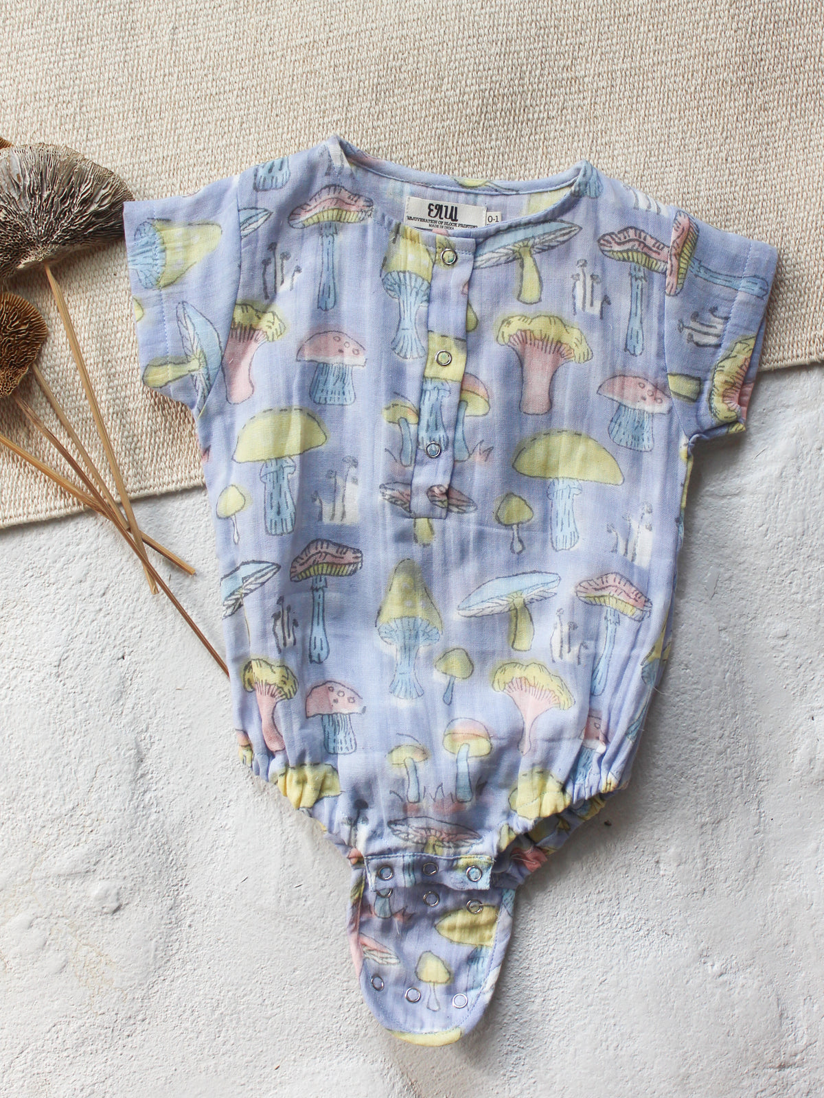 BABY MUSLIN MUSHROOM ROMPER