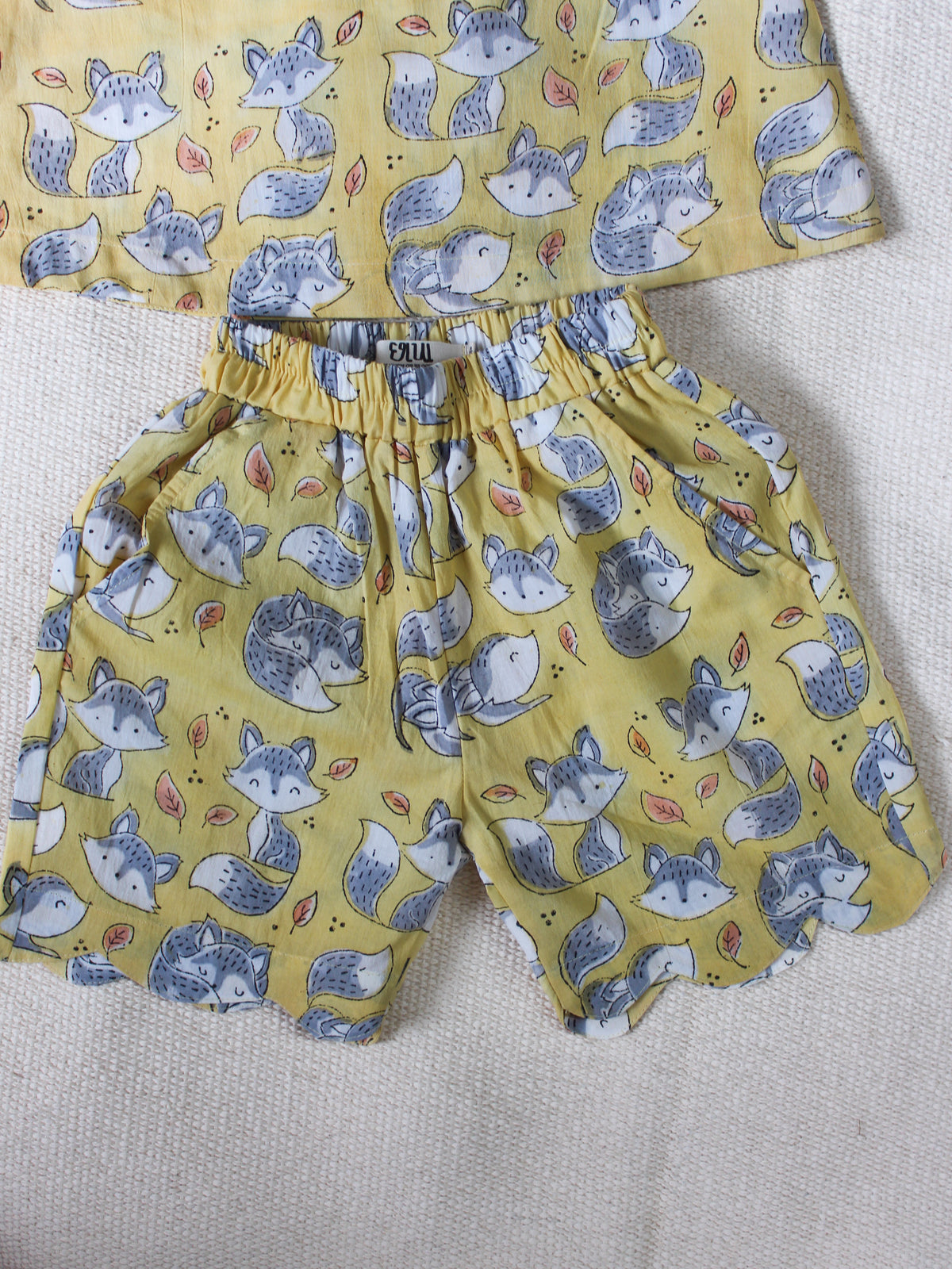 KIDS TOP & SHORT SET FOX DOODLE