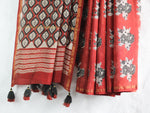 Maroon Gulaab Butta -Chanderi Saree