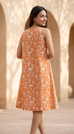 Coral Orange Mushroom Dress