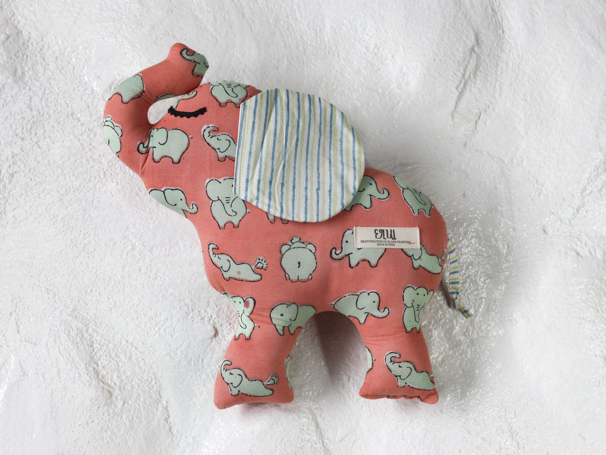 PEACH ELEPHANT SOFT TOY