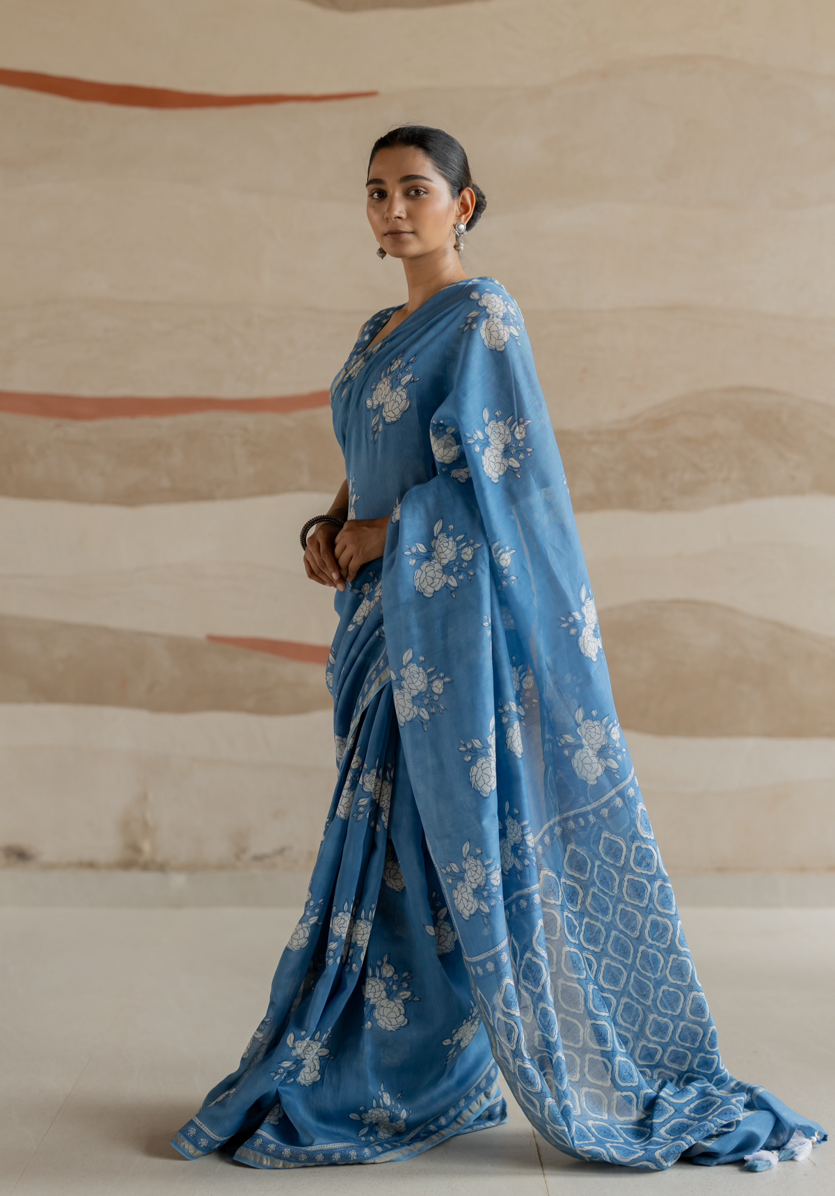 NEEL GULAB - Chanderi Saree