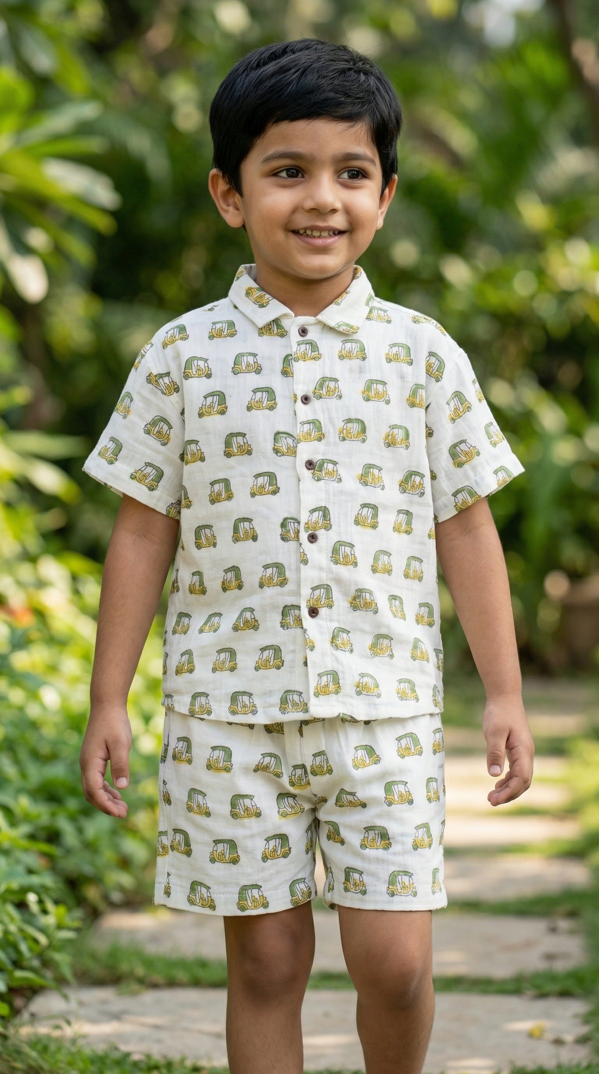 AUTO-RICKSHAW MUSLIN SHIRT & SHORT SET