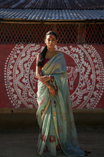 FOIL PRINTED ELEPHANT - Chanderi Saree