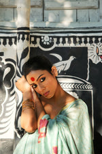 FOIL PRINTED ELEPHANT - Chanderi Saree