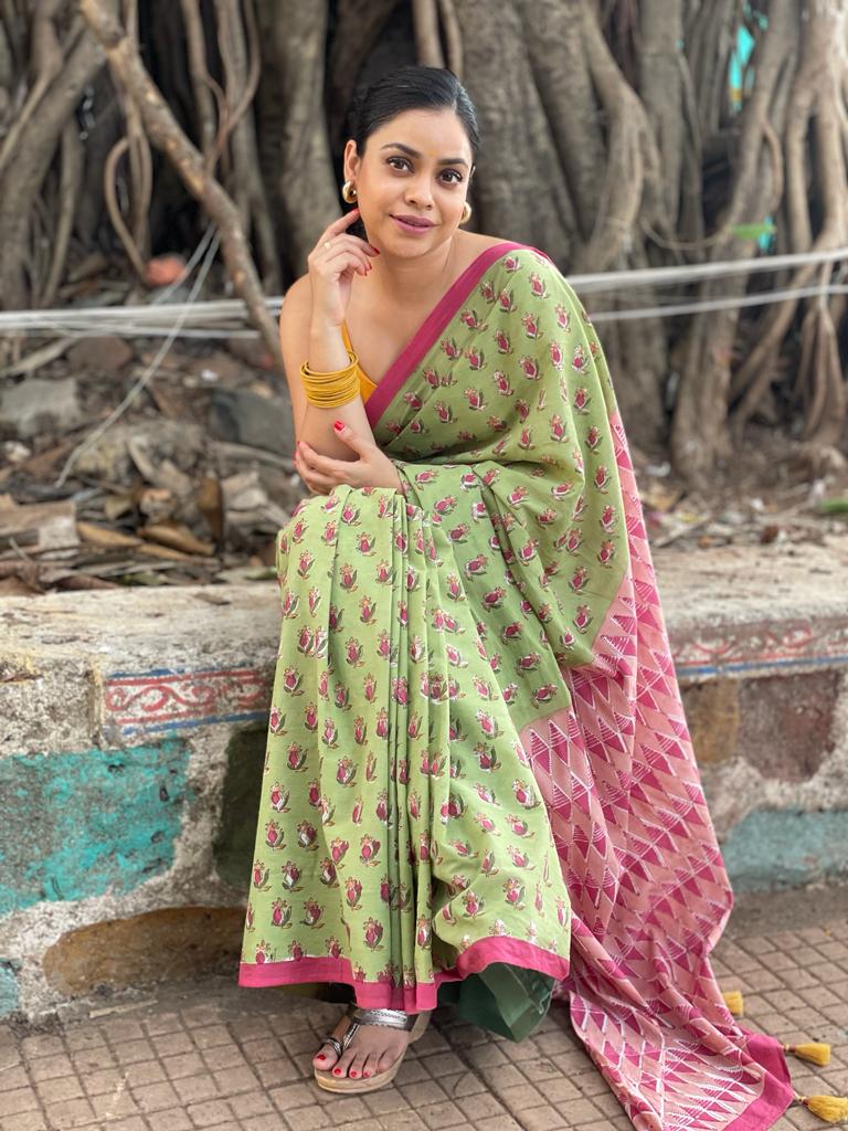 ETI- PISTACHIO ANARBUTTI MUL COTTON SAREE 😊