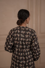 BIRDSONG BLACK Cotton Kurtaset