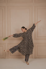 BIRDSONG BLACK Cotton Kurtaset