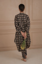 BIRDSONG BLACK Cotton Kurtaset