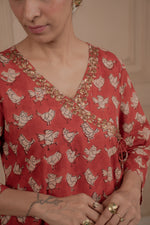 MAROON MELODY Cotton Kurtaset