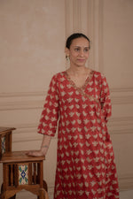 MAROON MELODY Cotton Kurtaset