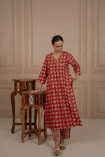 MAROON MELODY Cotton Kurtaset