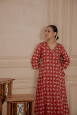 MAROON MELODY Cotton Kurtaset