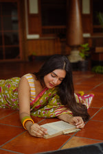 MUSHROOM MEADOW Chanderi Saree