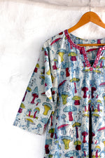 Indigo Crack Mushroom Kurta