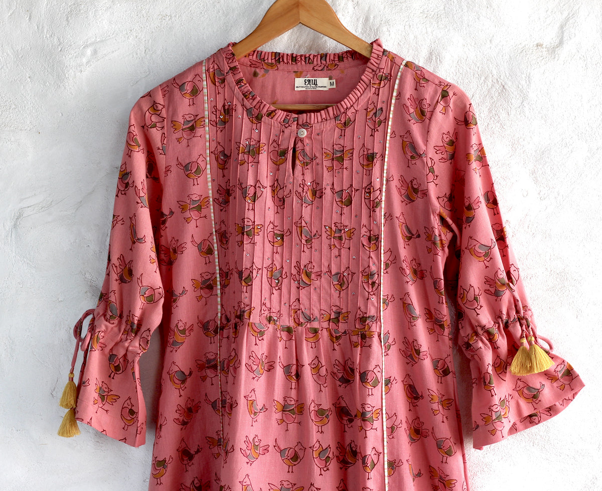 rouge pink chidiya kurta