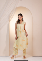 Yellow Gulab Butta Kurta set