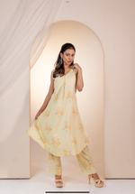 Yellow Gulab Butta Kurta set