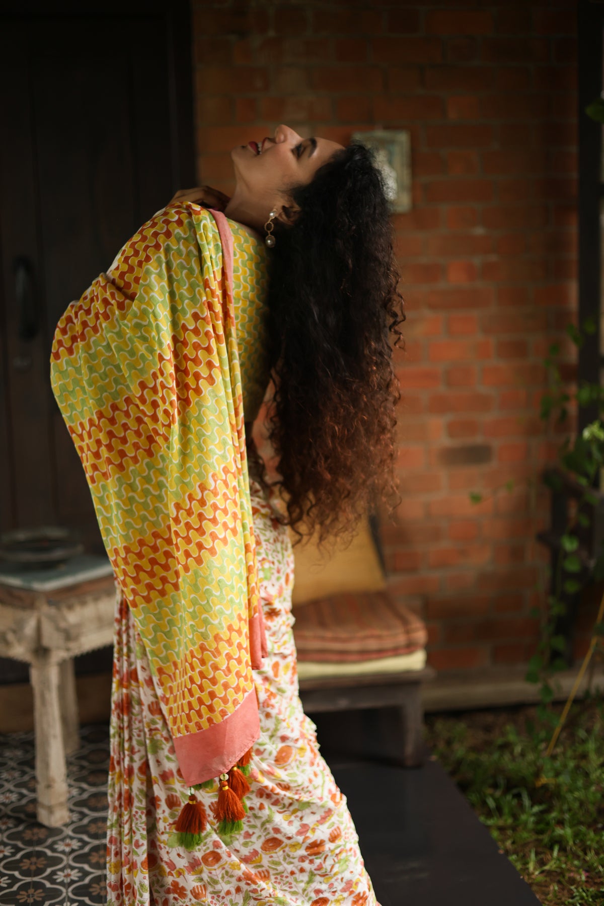 GIRL IN A GARDEN– Mul Cotton Saree