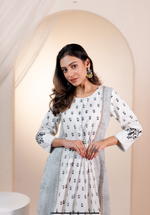 Black & White Gulab Kurta