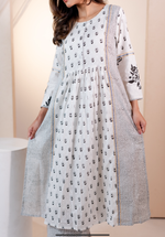 Black & White Gulab Kurta