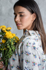 White Feather Muslin Top