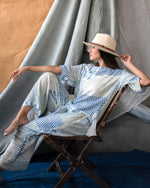 Muslin Co-ord Set blue fish