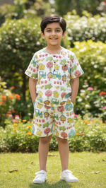 KIDS FARM MUSLIN SHIRT & SHORT SET