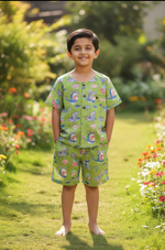 KIDS DINO IN SPACE SHIRT & SHORT SET