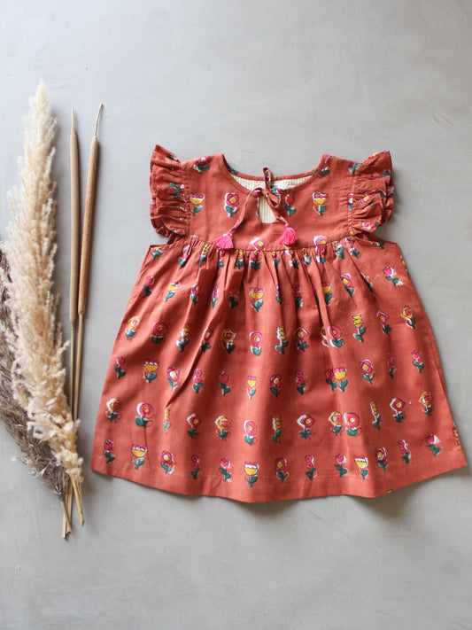 Rusty Flower Dress - CHHAPA