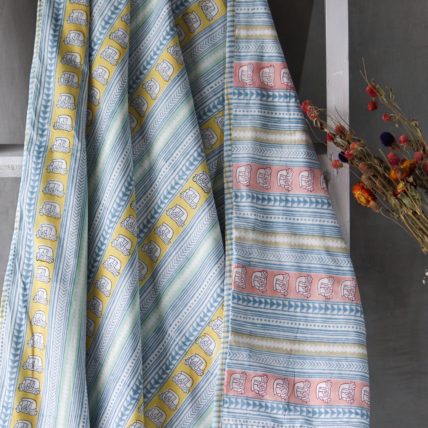 Kids Quilts - AutoRickshaw in Skyblue