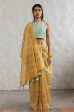 SUNSHINE MUSHROOM - Chanderi Saree