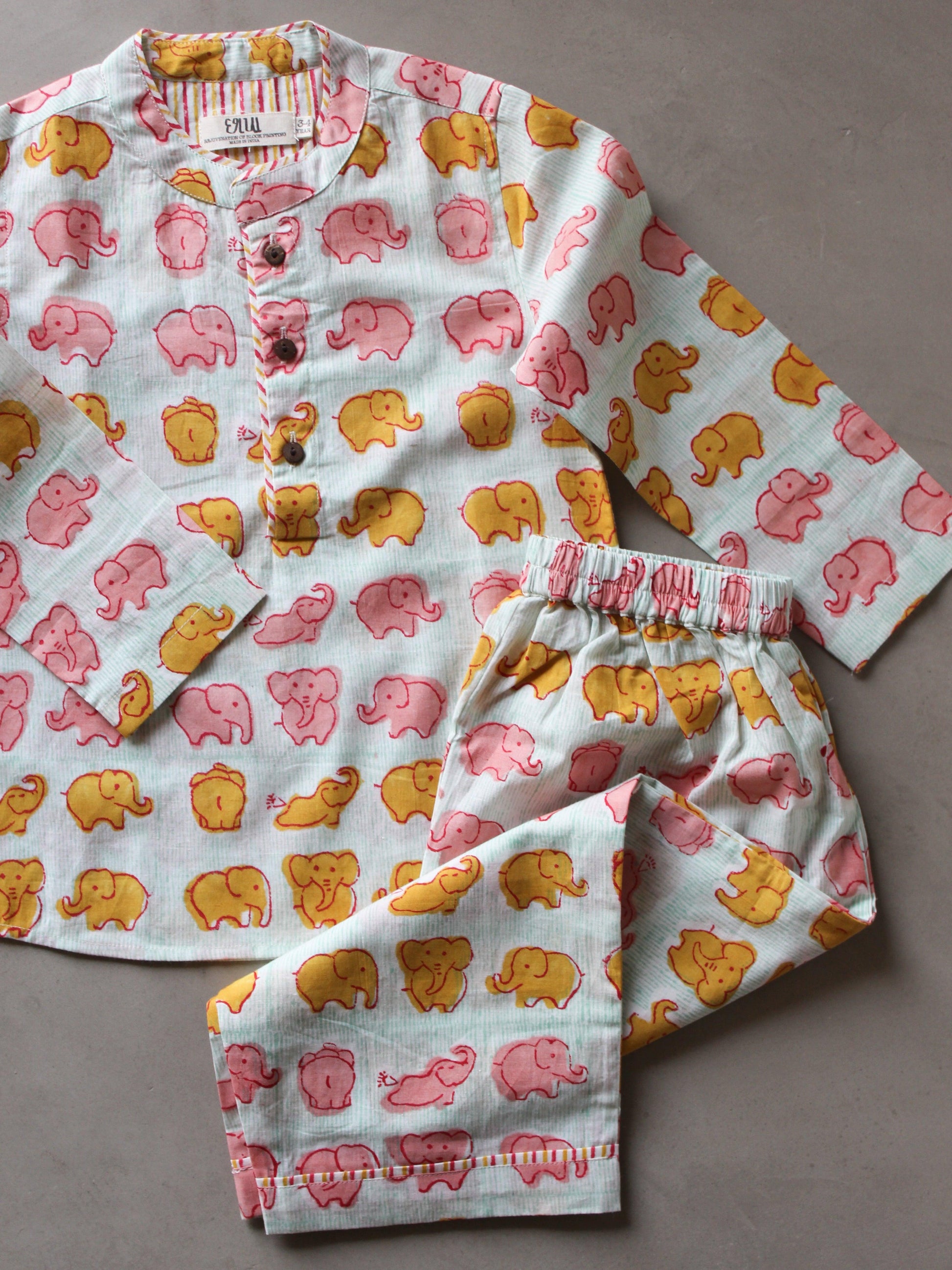 Unisex Kids Pajama - Candy Elephants - CHHAPA