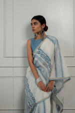 INDIGO ELEPHANTS - Chanderi Saree