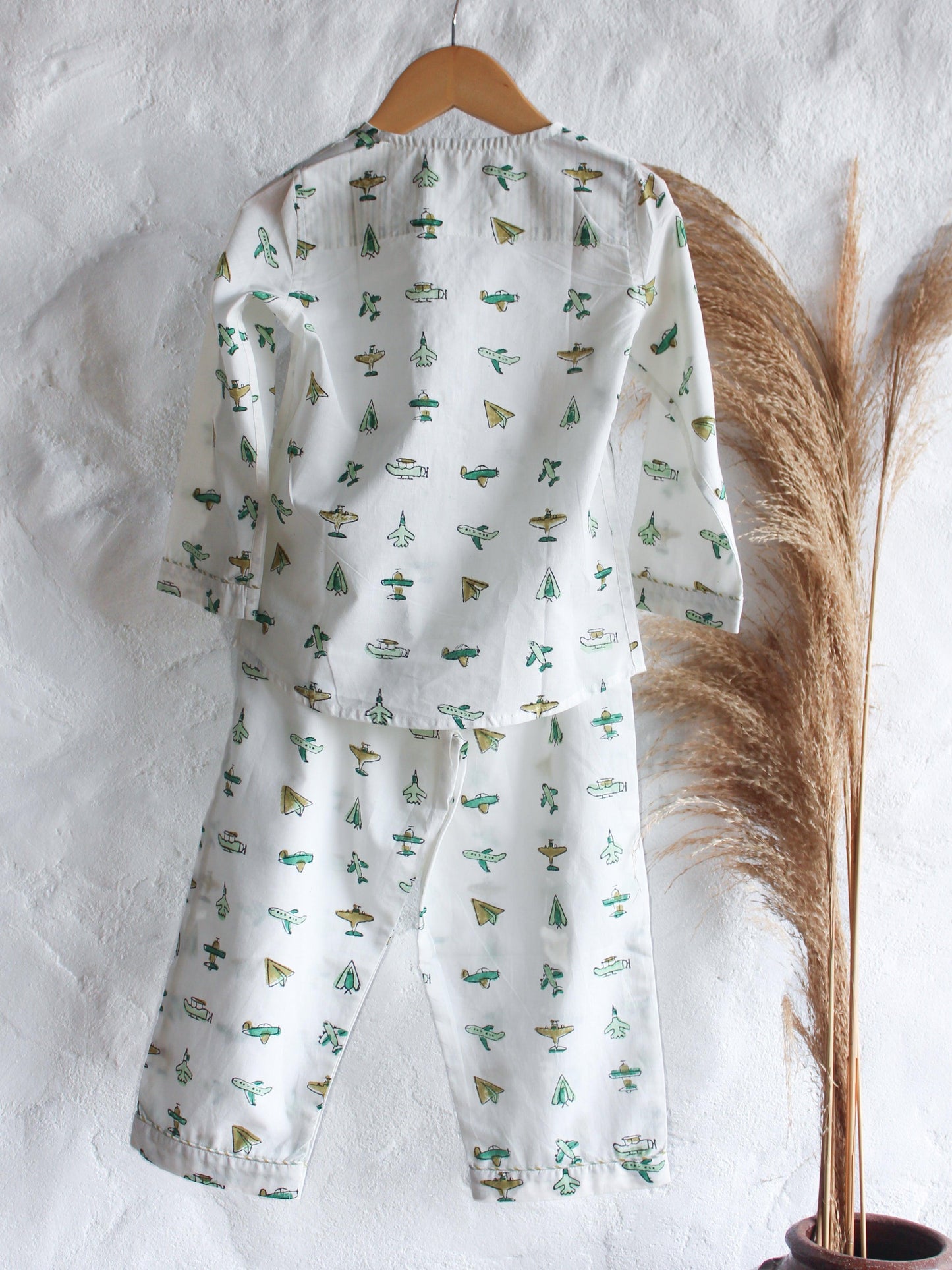 Unisex Kids Pajama - Aeroplanes in White - CHHAPA
