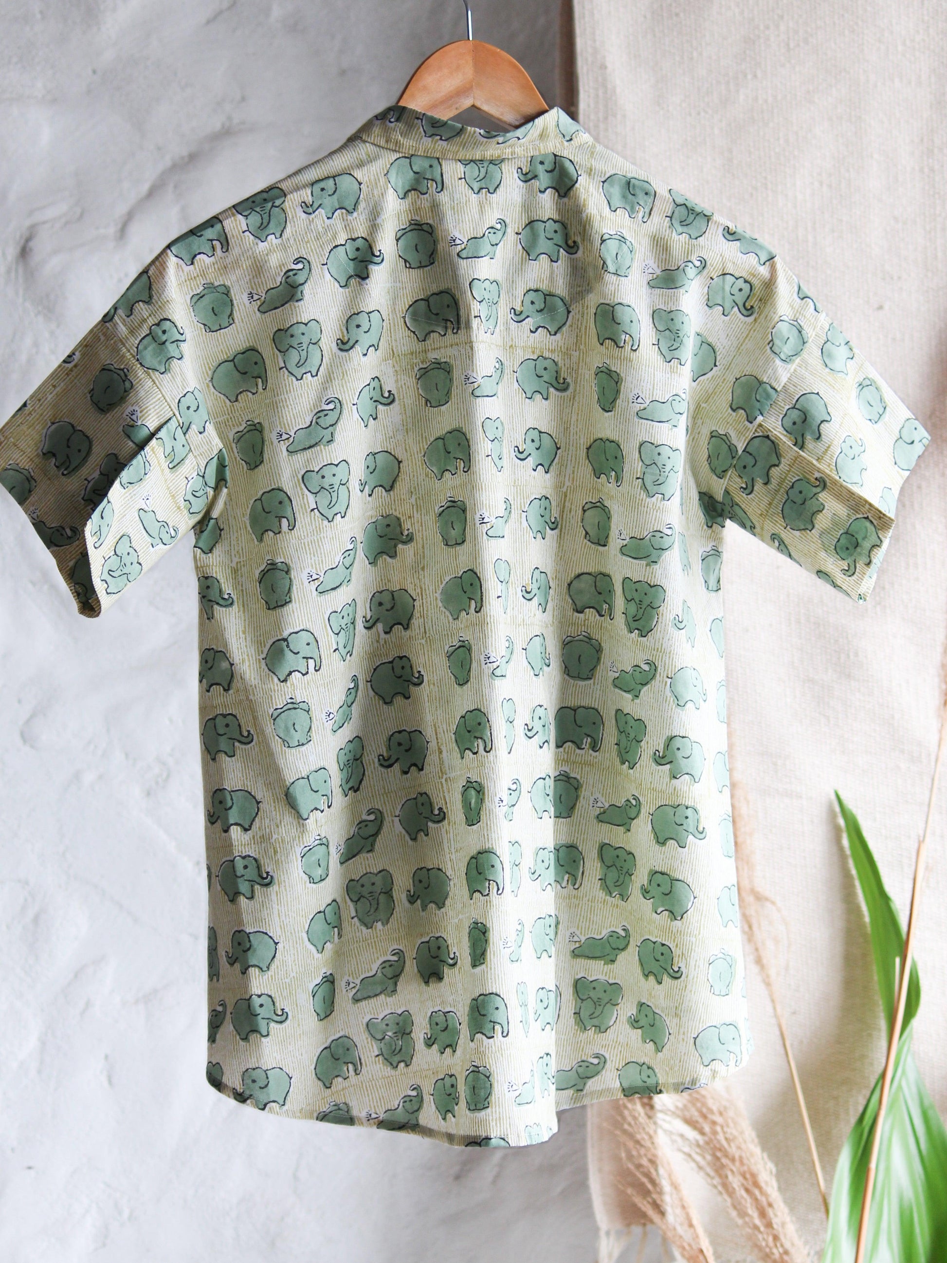 Green Elephant Shirt Top - CHHAPA