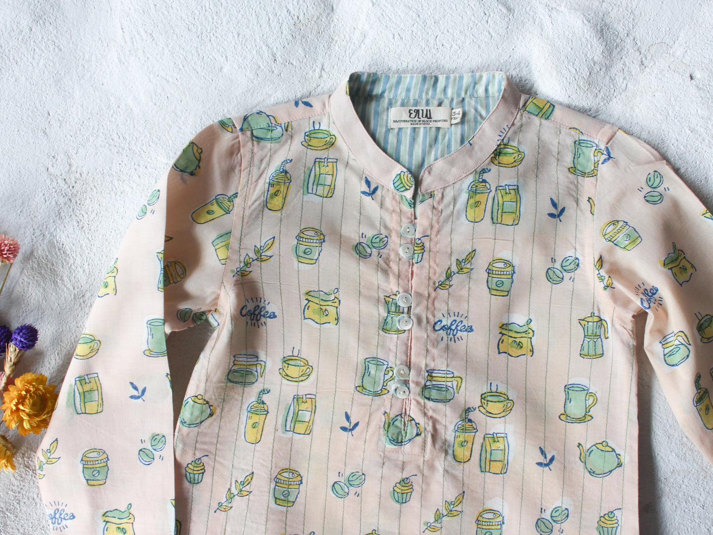 Peach Coffee  Kurta