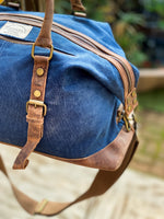 Canvas Leather Indigo Duffle Bag - CHHAPA