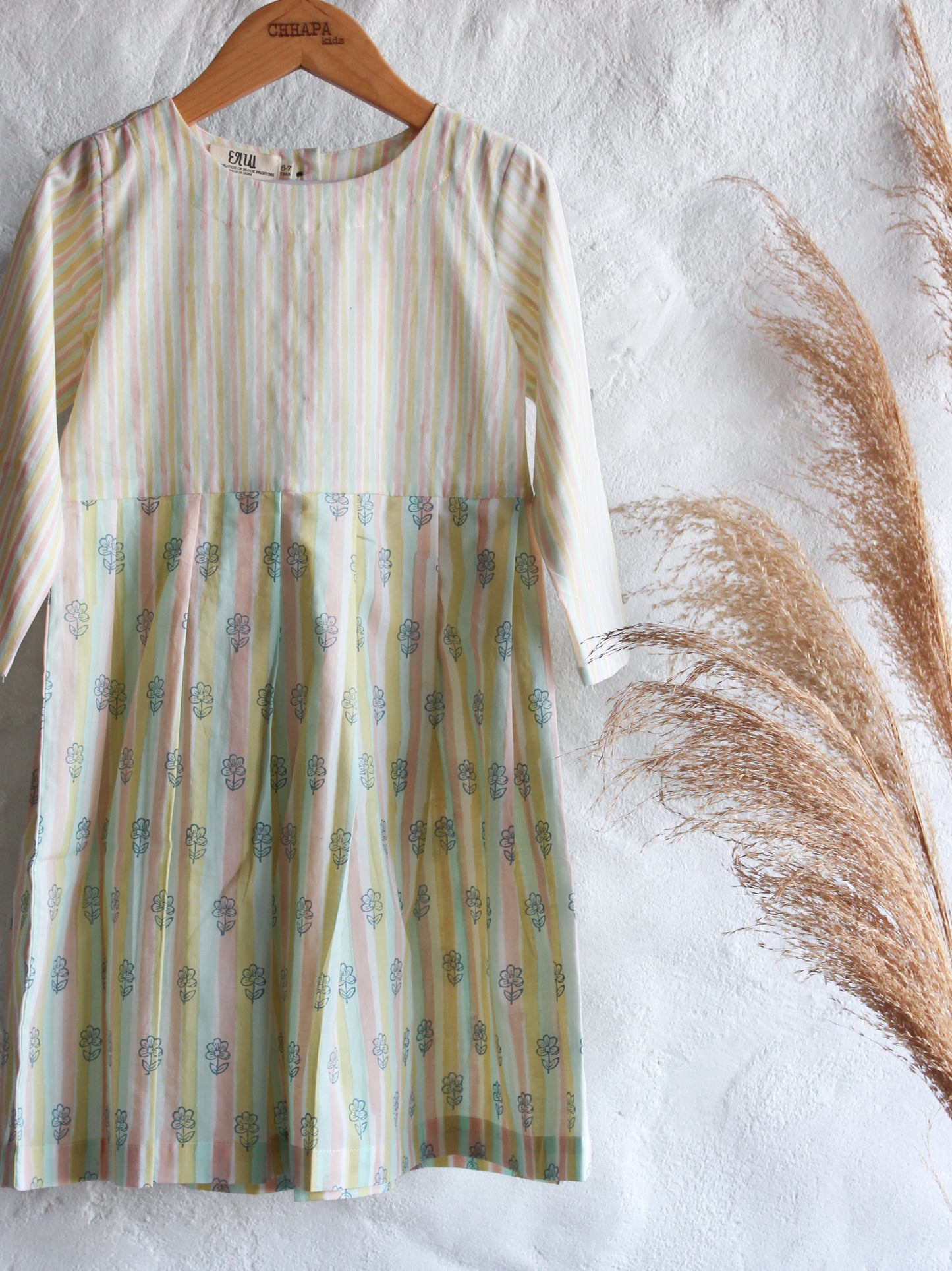 Pastel Striped Flower Dress