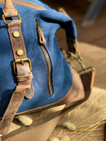 Canvas Leather Indigo Duffle Bag - CHHAPA
