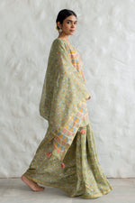 PASTEL BIRDIE IN PISTACHIO GREEN - Chanderi Saree